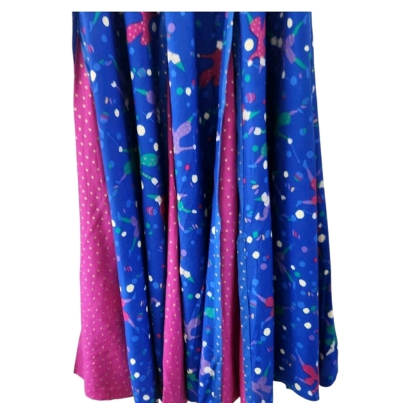 Vintage Jeanne Marc Jester Circus Rayon Skirt Pleated Made In USA Womens Size S - Picture 3 of 9